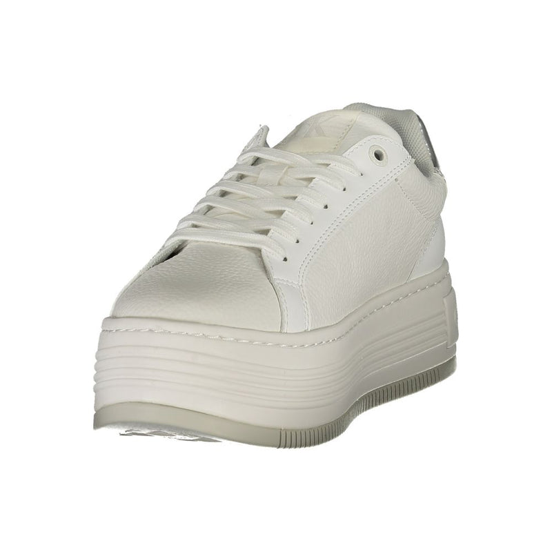 Calvin Klein White Leather Women Sneaker - Stylish & Comfortable