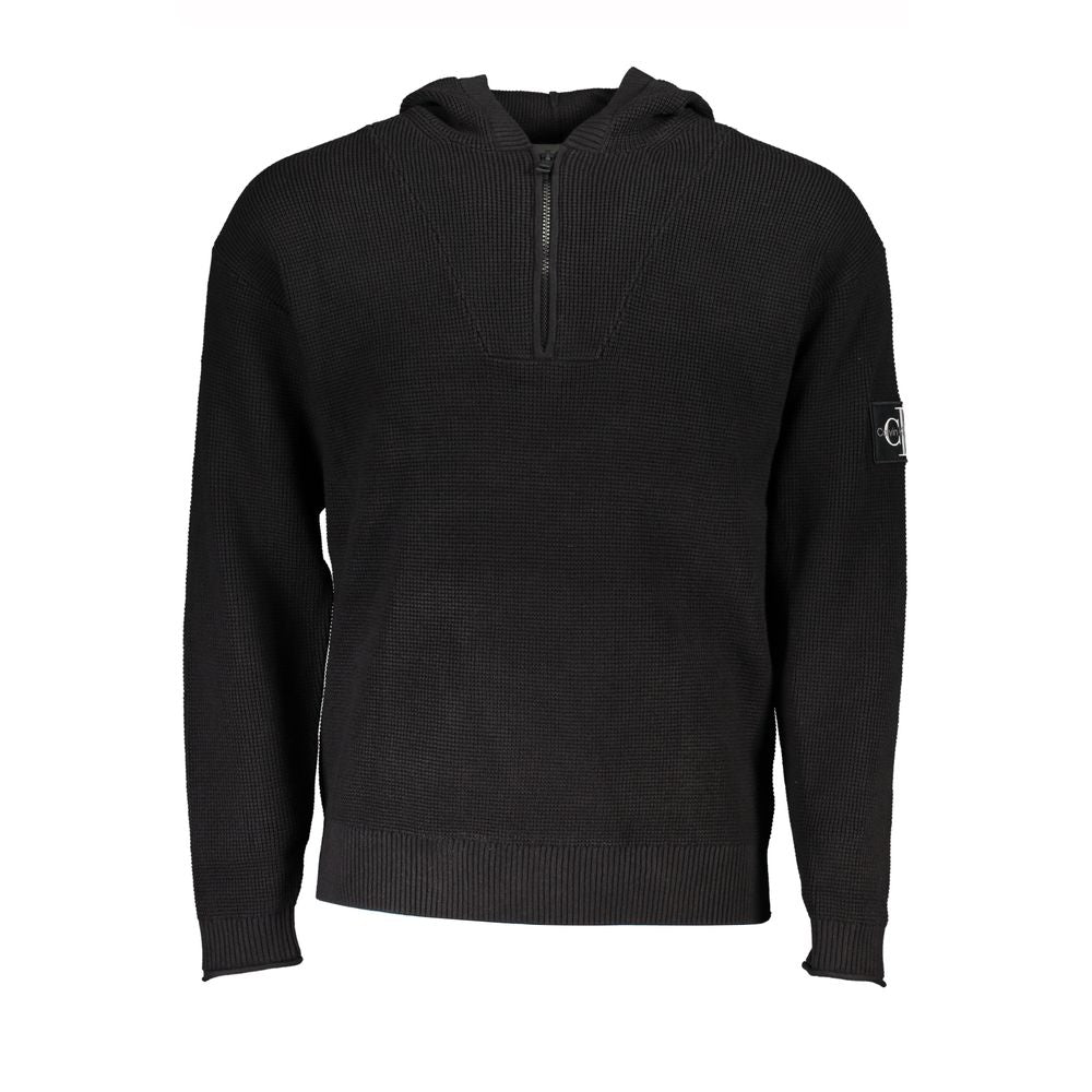 Pull à capuche en coton Calvin Klein, détail logo.