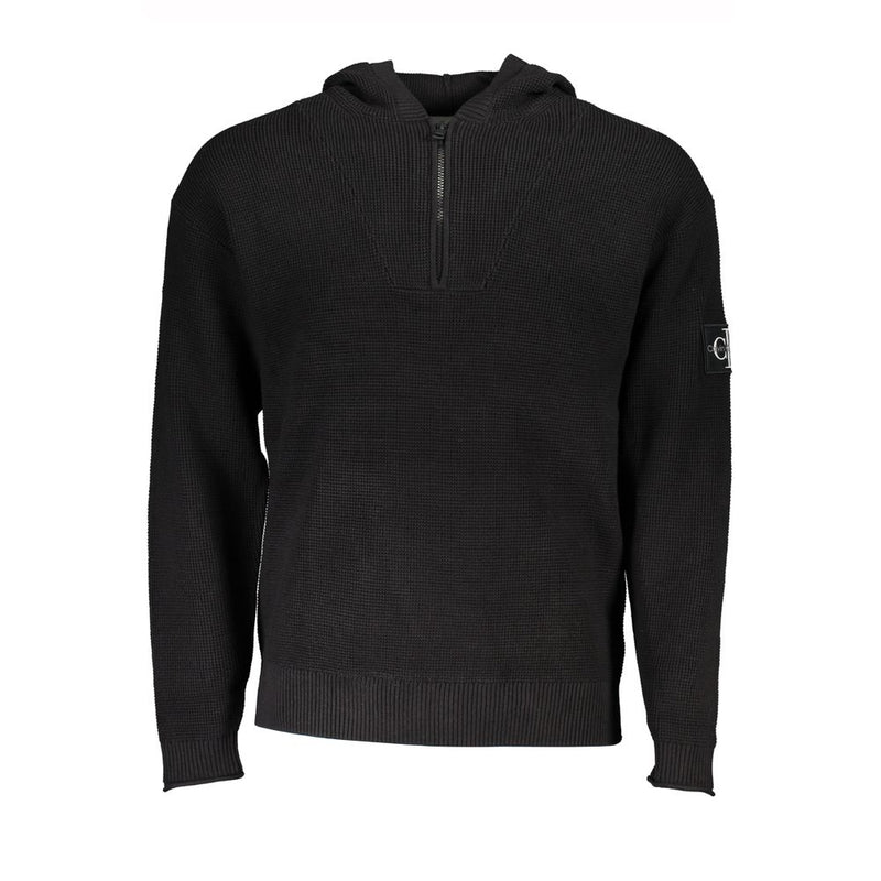 Pull à capuche en coton Calvin Klein, détail logo.