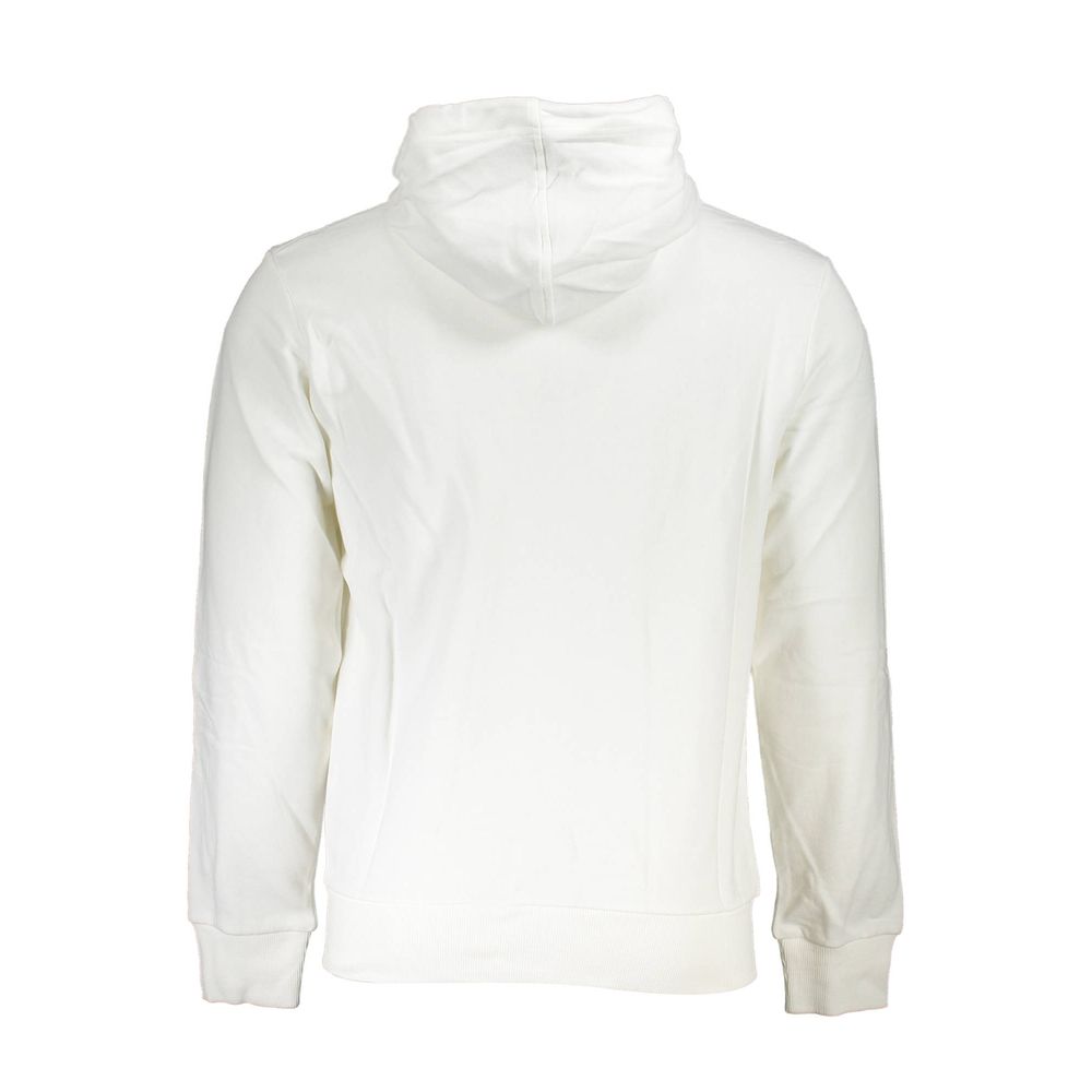 Pull en coton blanc La Martina pour homme, avec capuche et poches zippées.