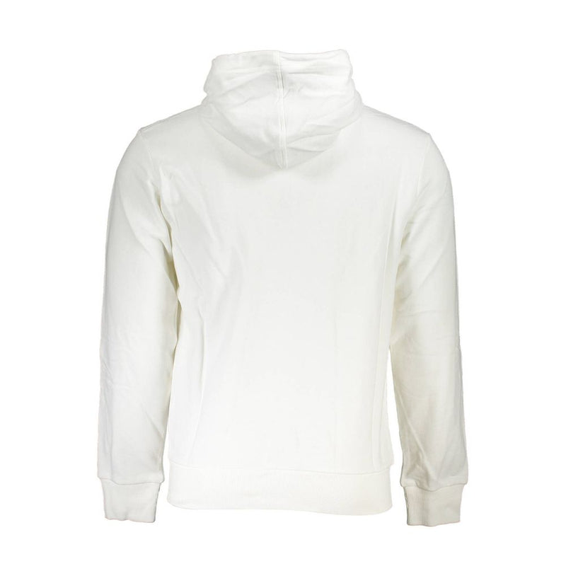 Pull en coton blanc La Martina pour homme, avec capuche et poches zippées.