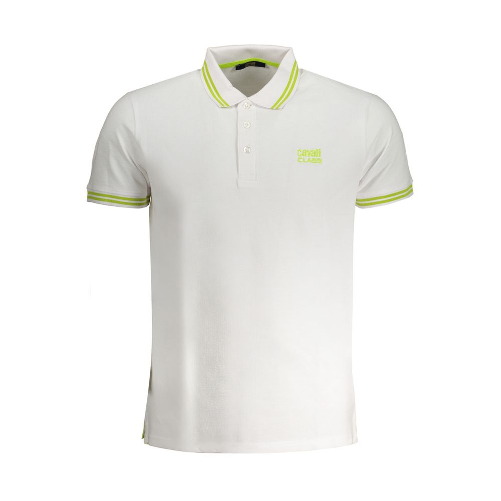 Polo en coton blanc Cavalli Class