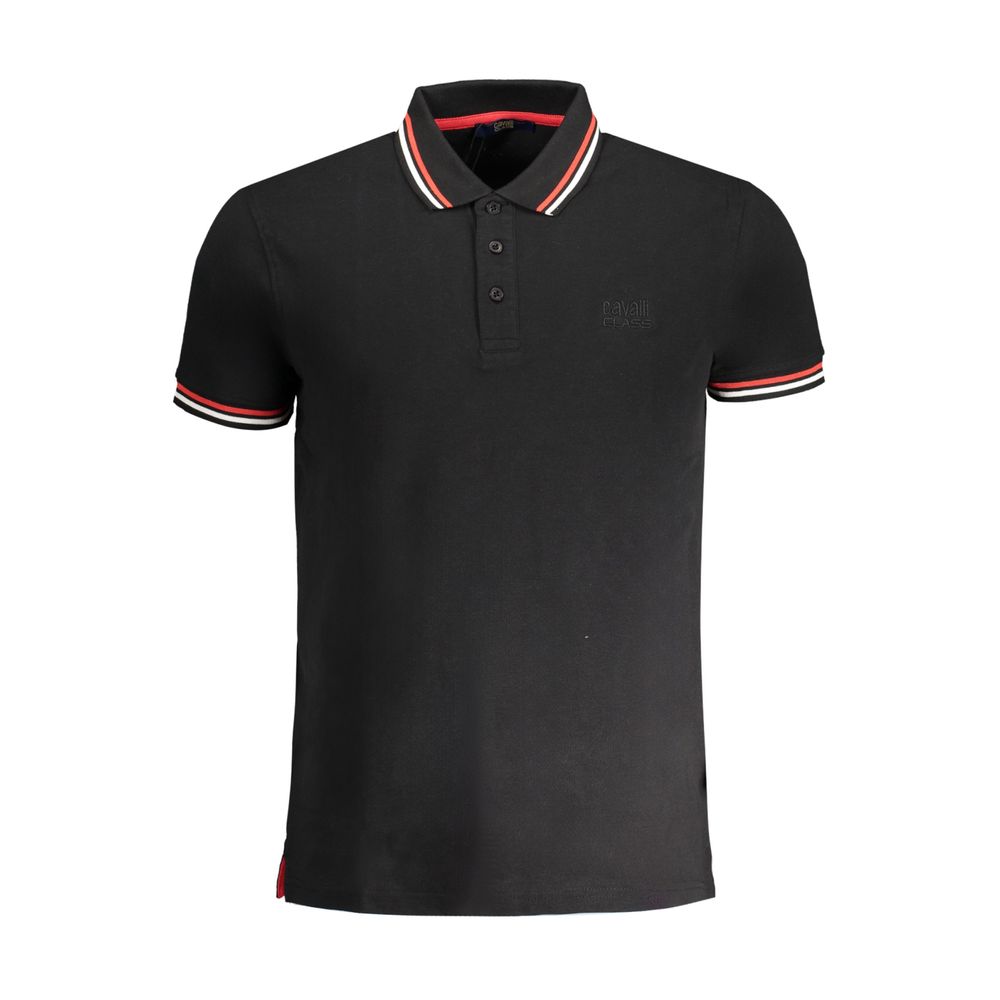 Polo en coton noir Cavalli Class