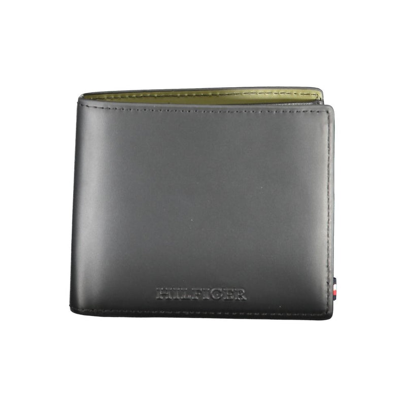 Portefeuille en cuir noir Tommy Hilfiger