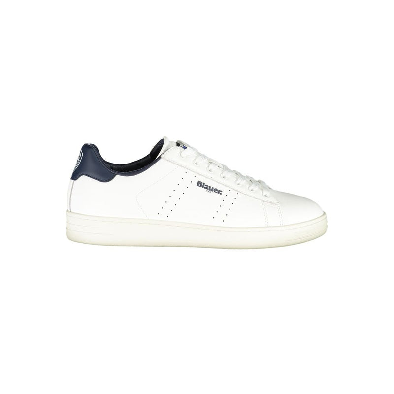 Blauer White Leather Men Sneaker - Stylish Athletic Footwear