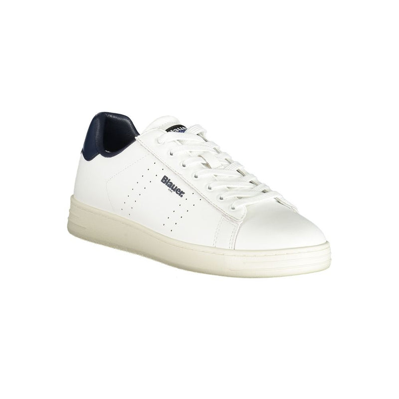 Blauer White Leather Men Sneaker - Stylish Athletic Footwear
