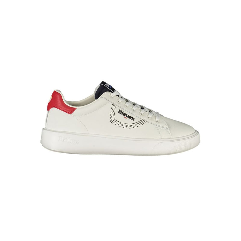 Blauer White Leather Men Sneaker - Stylish & Durable
