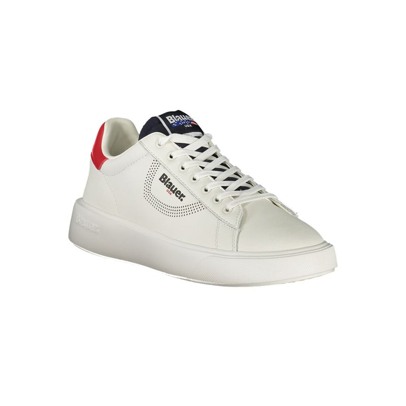 Blauer White Leather Men Sneaker - Stylish & Durable
