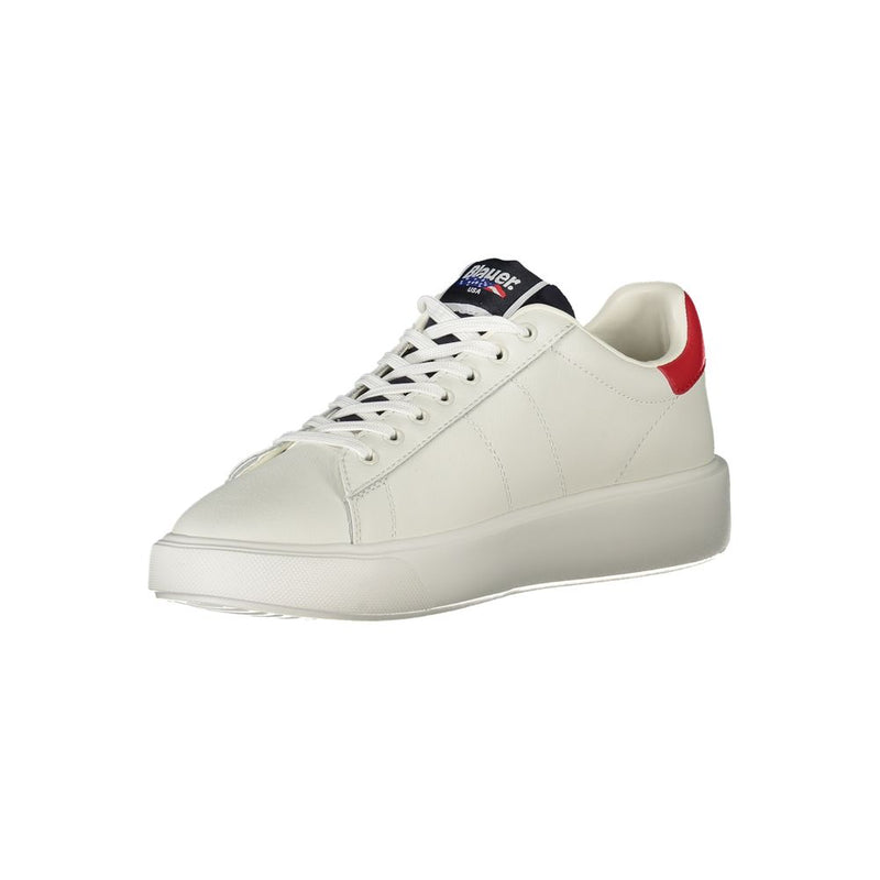 Blauer White Leather Men Sneaker - Stylish & Durable
