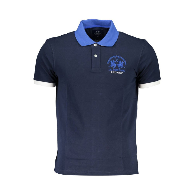 La Martina Blauw Katoenen Polo Shirt voor Heren