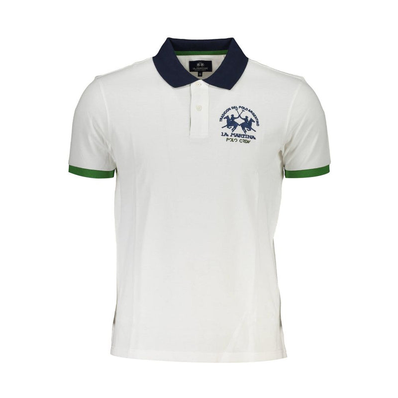 La Martina wit katoenen heren polo shirt