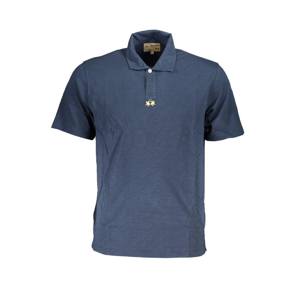 Polo bleu à manches courtes La Martina Classic