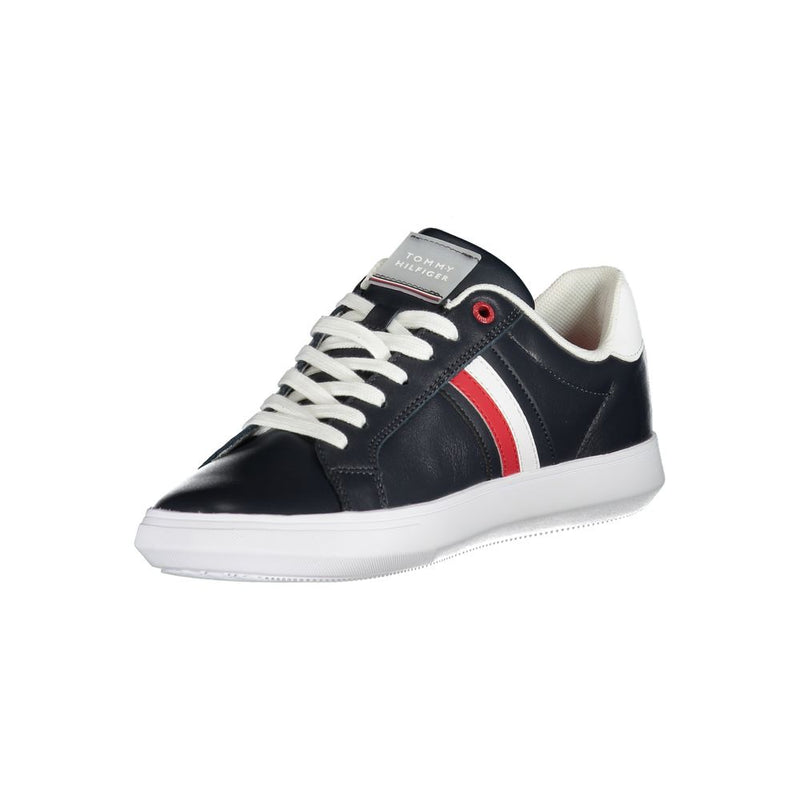 Tommy Hilfiger Sneakers Bleus Élégants à Lacets avec Détails Contrastés