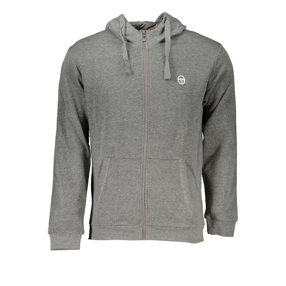 Pull à capuche en coton gris pour homme de Sergio Tacchini