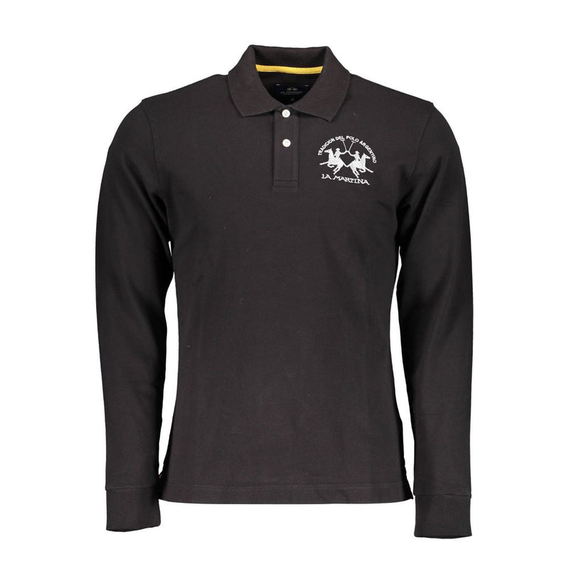 La Martina Polo noir élégant à manches longues pour homme