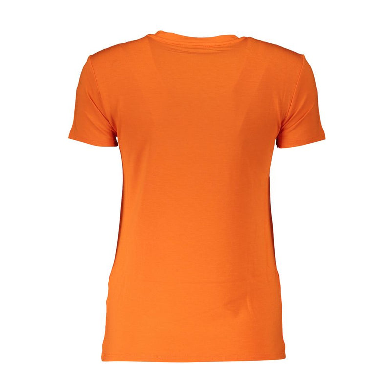 Patrizia Pepe Orange Elastane Women Top - Chic Short Sleeve T-Shirt