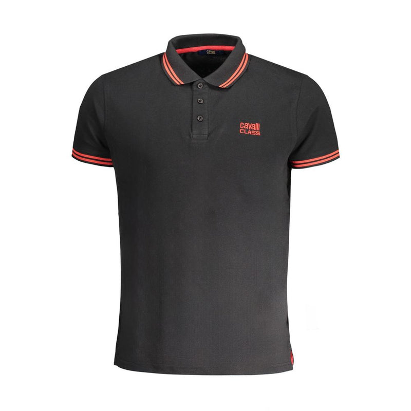 Polo en coton noir Cavalli Class