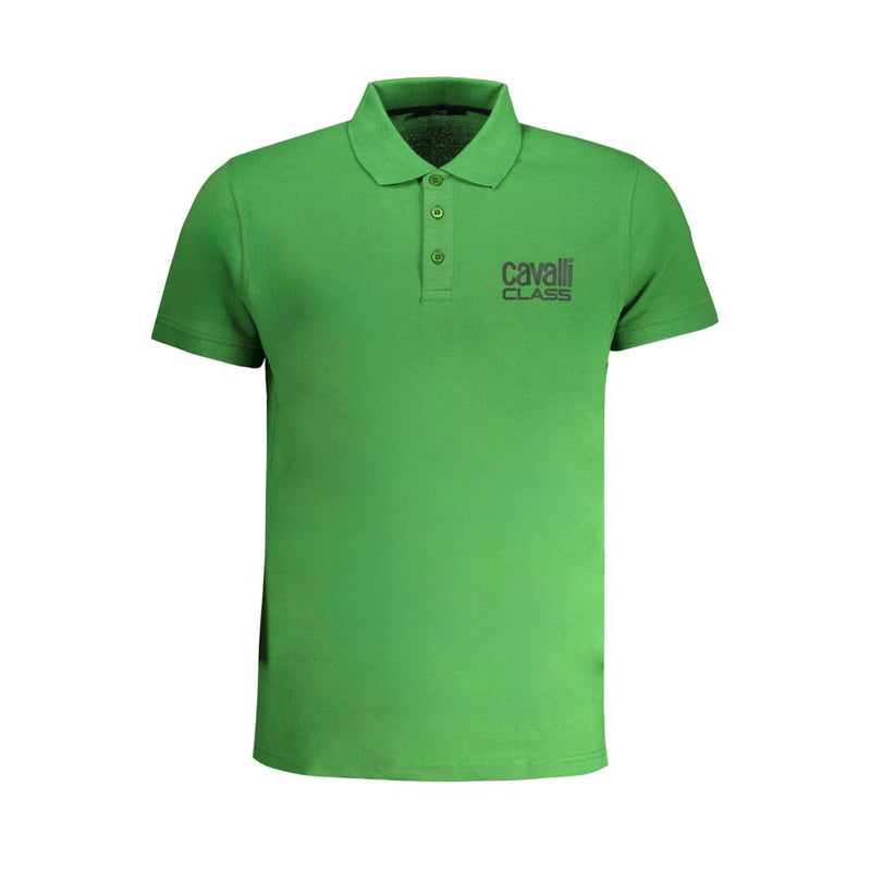 Cavalli Class groene katoenen poloshirt