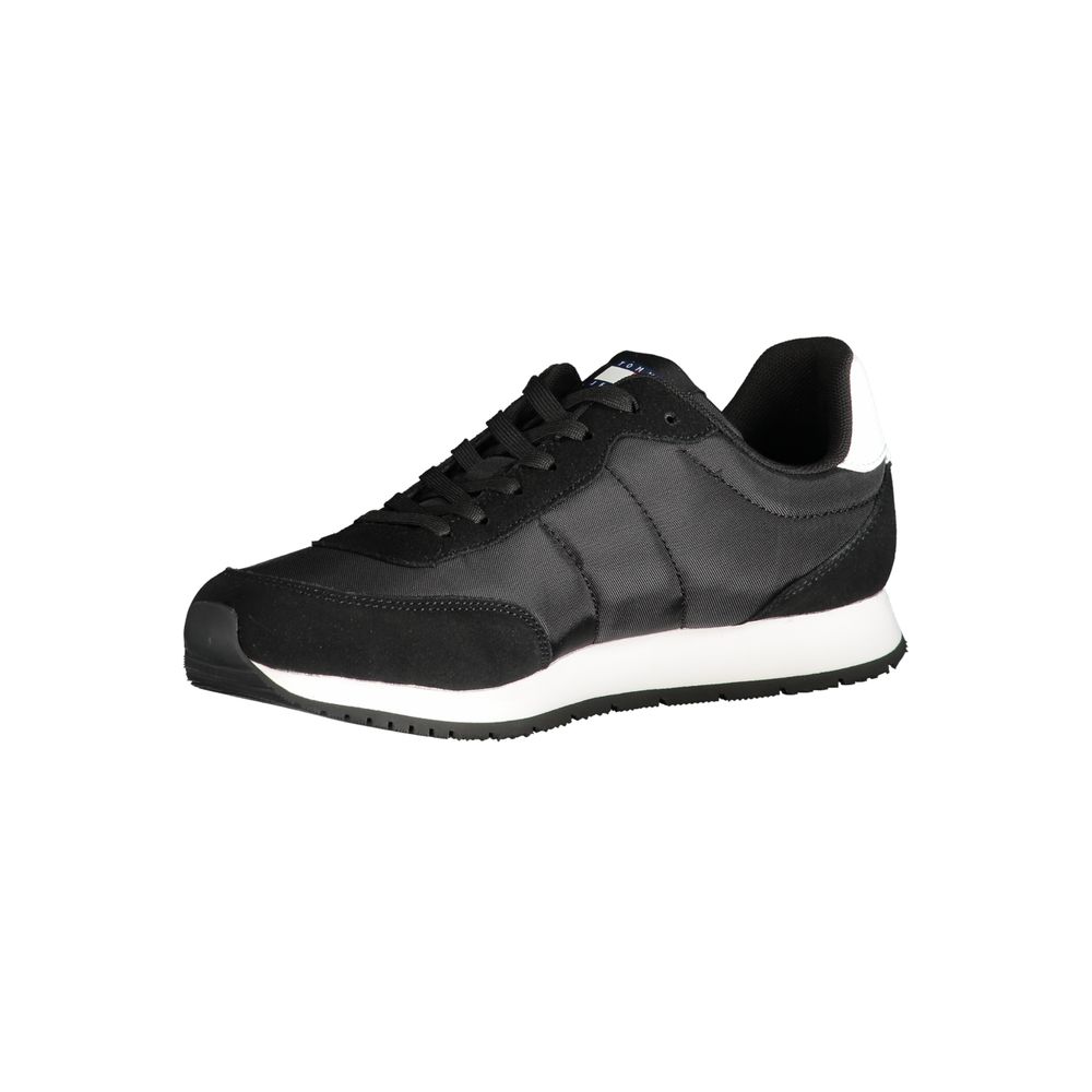 Tommy Hilfiger Black Polyester Sneaker - Durable and Stylish