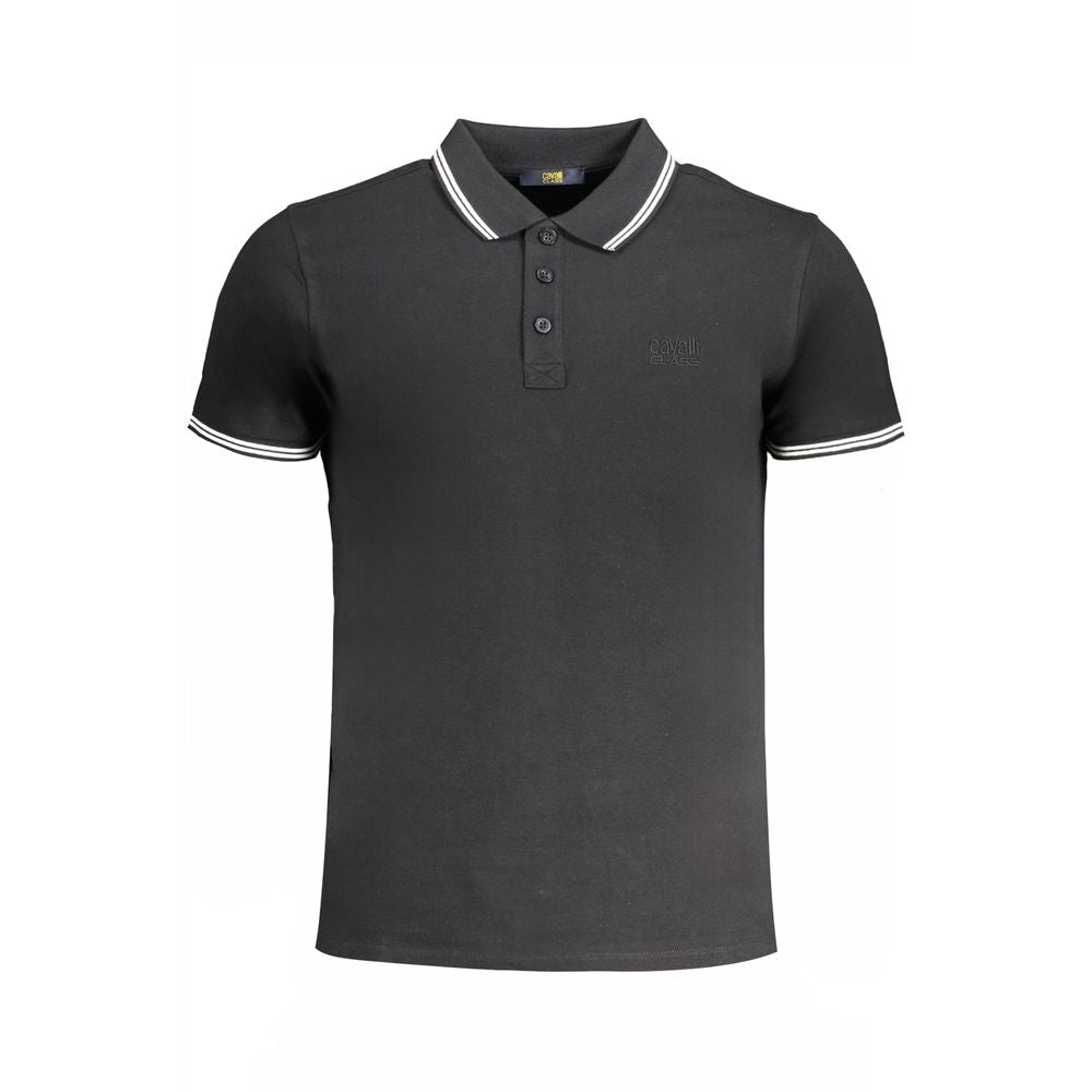 Polo en coton noir Cavalli Class