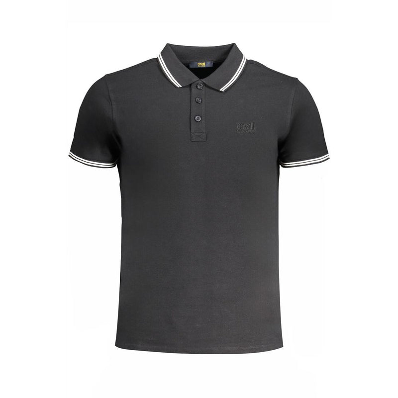 Cavalli Class Zwarte Poloshirt van Katoen