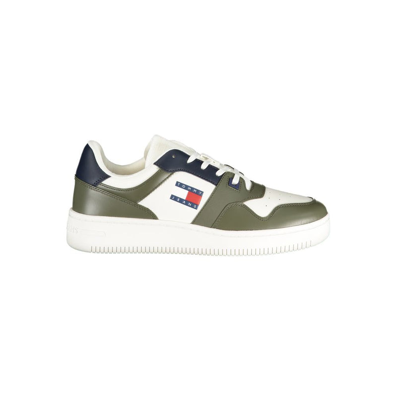 Tommy Hilfiger Green Leather Men Sneaker - All-Day Comfort & Style