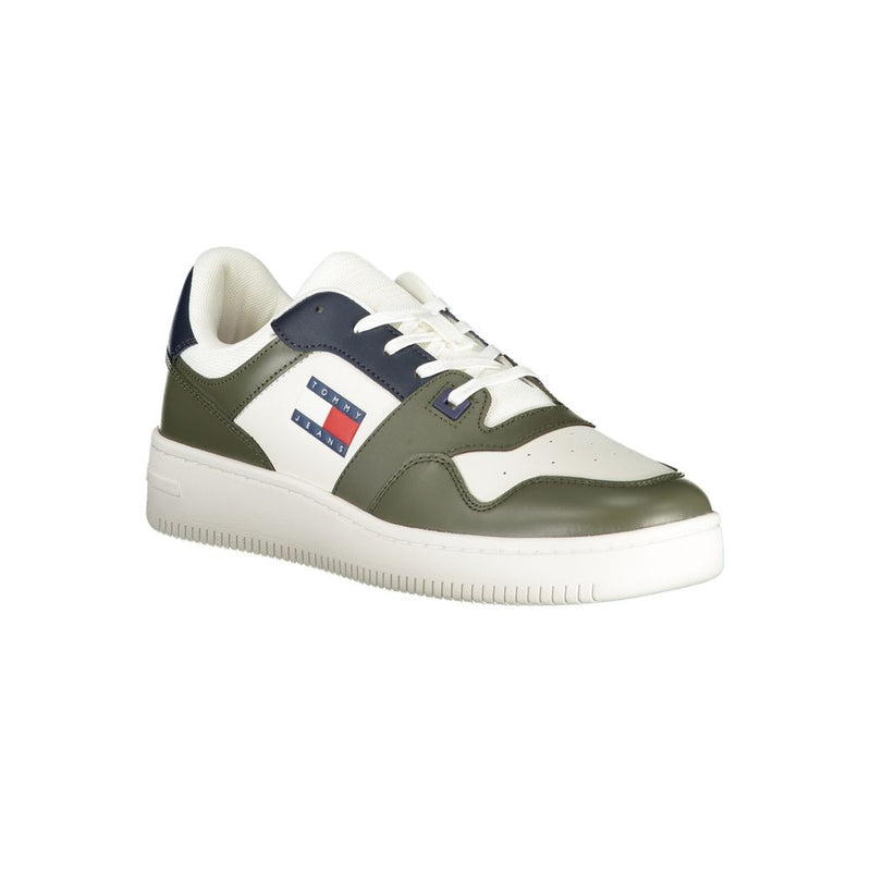 Tommy Hilfiger Green Leather Men Sneaker - All-Day Comfort & Style