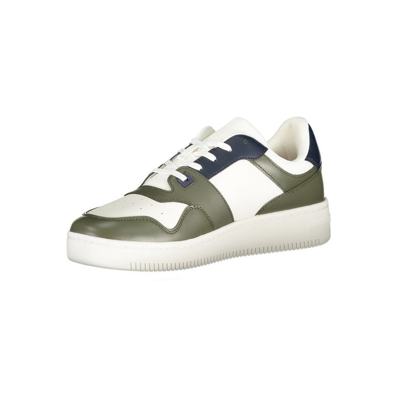 Tommy Hilfiger Green Leather Men Sneaker - All-Day Comfort & Style