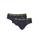 Cavalli Class Blue Cotton Men's Underwear - Bi-Pack Slip