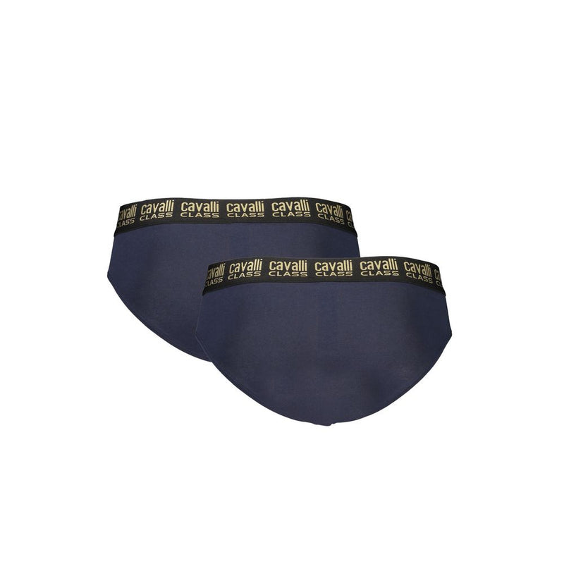 Cavalli Class Blue Cotton Men's Underwear - Bi-Pack Slip