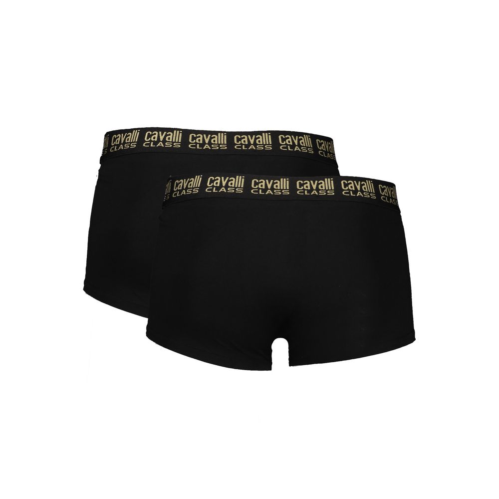 Cavalli Class Black Cotton Men Boxer Briefs - Luxury Comfort