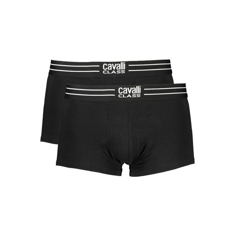 Cavalli Class Black Cotton Men's Boxer Briefs - Luxe Confort