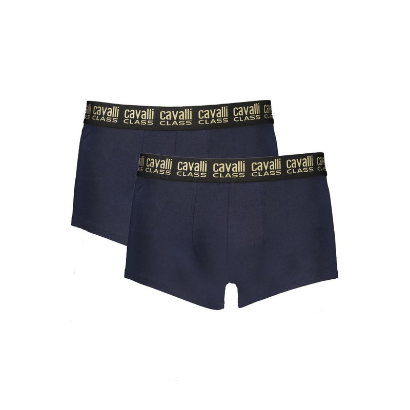 Cavalli Class Blue Cotton Men Boxer - Luxurious Comfort