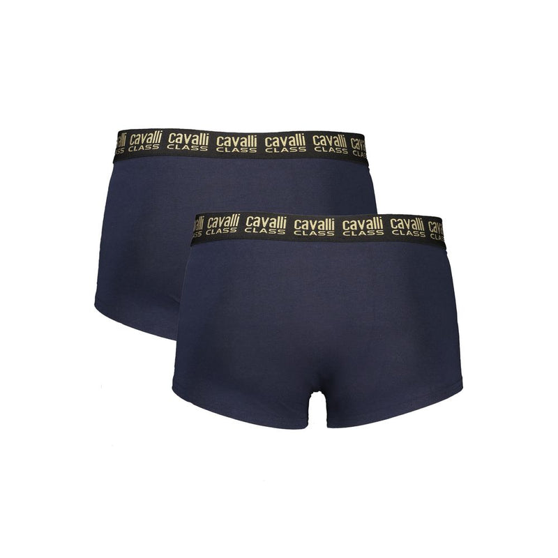 Cavalli Class Blue Cotton Men Boxer - Luxurious Comfort