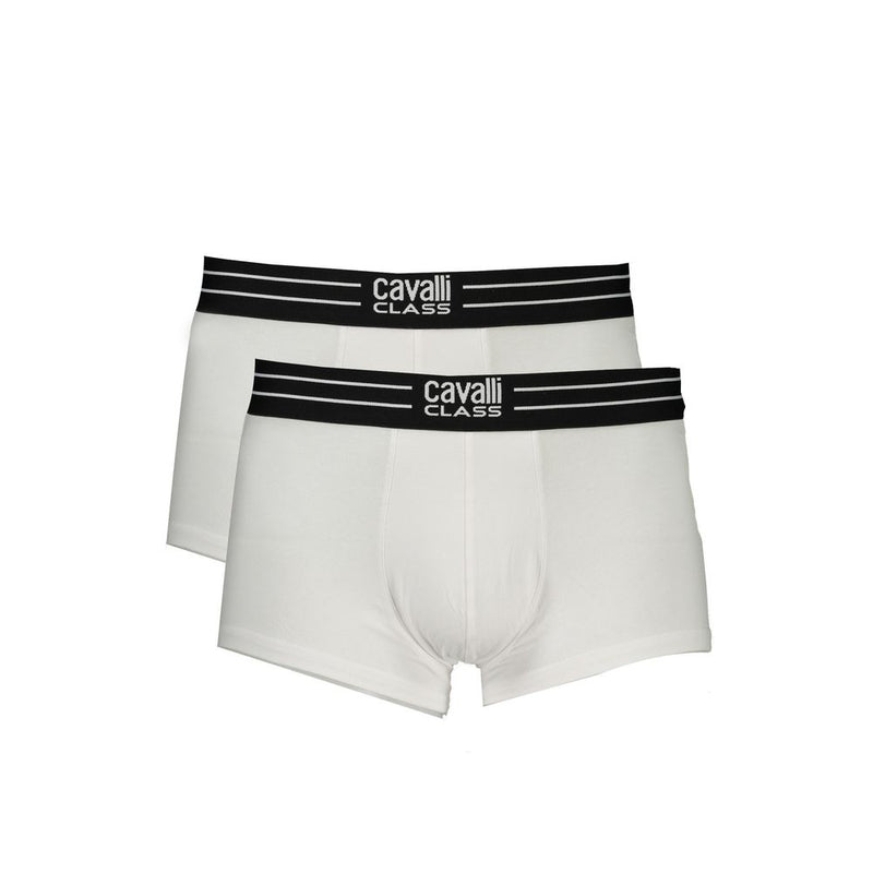 Cavalli Class Boxer Parigamba Bi-Pack en Coton Blanc pour Hommes
