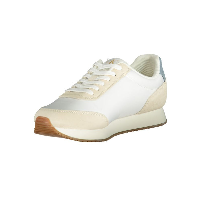 Calvin Klein White Polyester Men Sneaker - Stylish Athletic Footwear