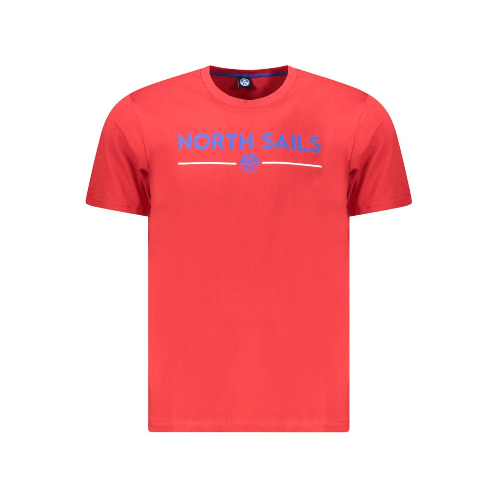 North Sails Red Cotton Men T-Shirt - Casual Sophistication