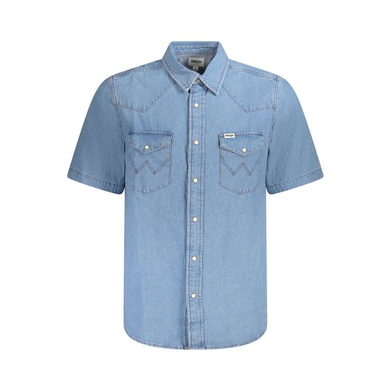 Wrangler overhemd voor heren, lichtblauw katoen