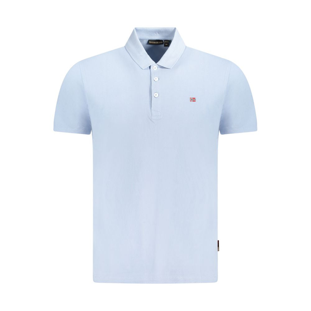 Polo homme en coton bleu clair Napapijri