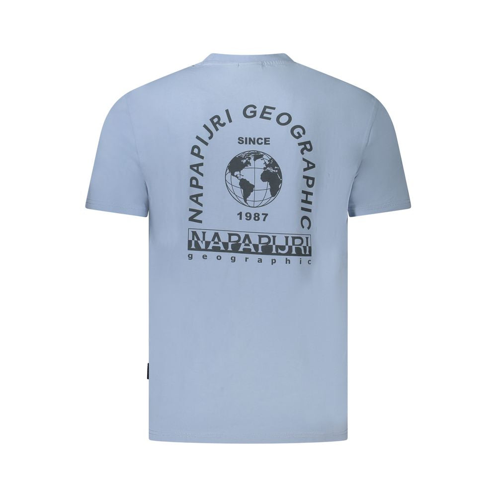 T-shirt homme en coton bleu clair Napapijri