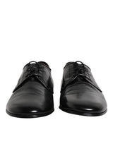 Dolce & Gabbana Black Leather Lace Up Derby Dress Shoes
