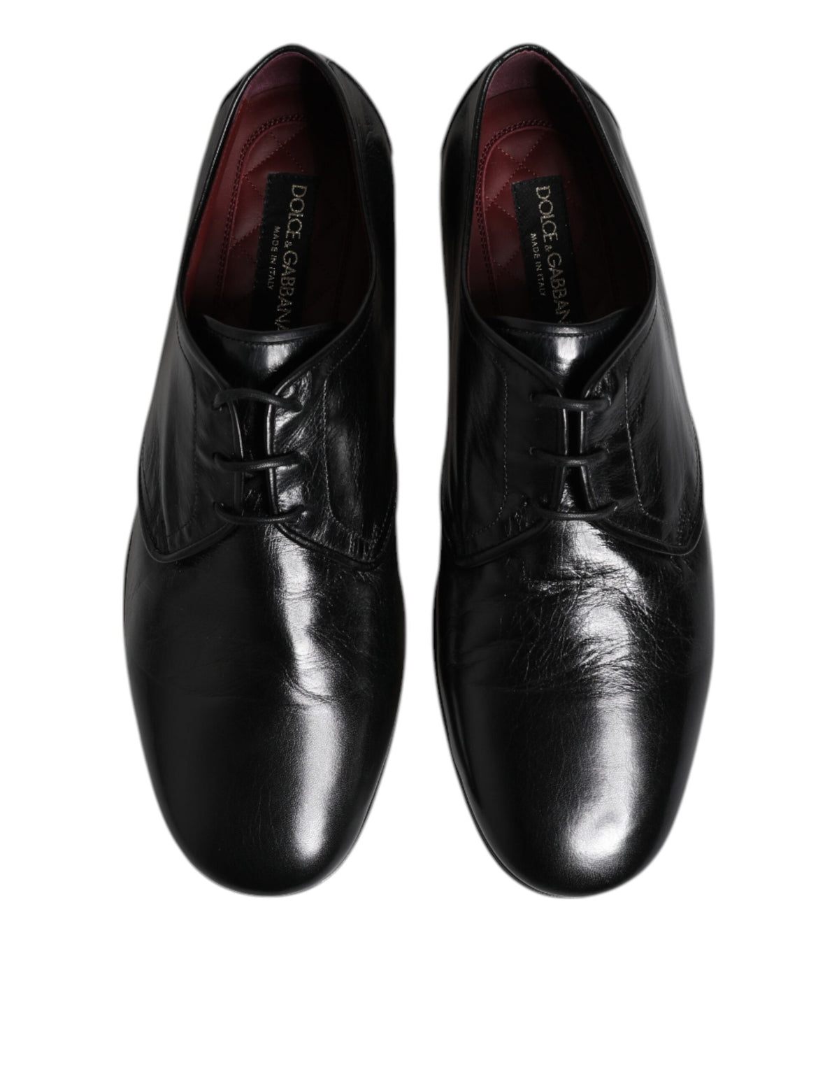 Dolce & Gabbana Black Leather Lace Up Derby Dress Shoes