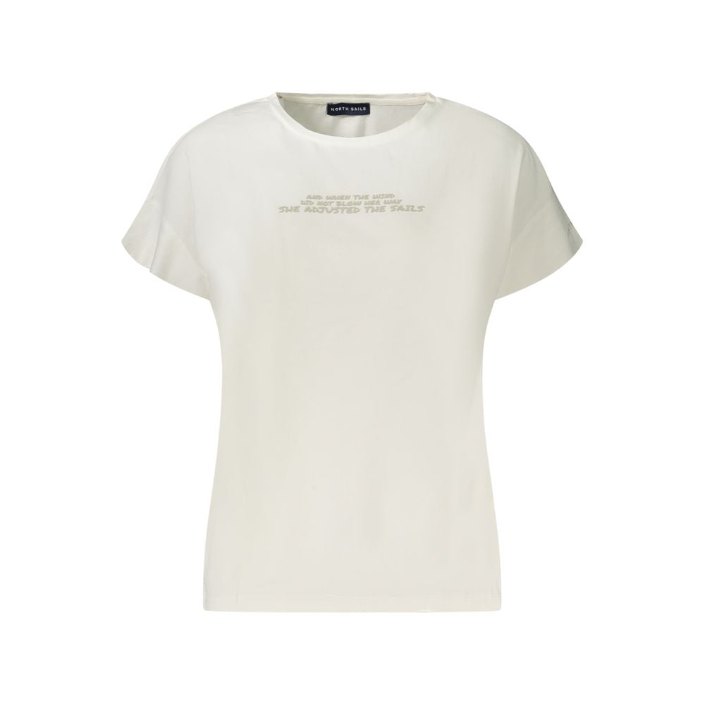 North Sails T-Shirt Femme Blanc en Coton - Élégance Décontractée