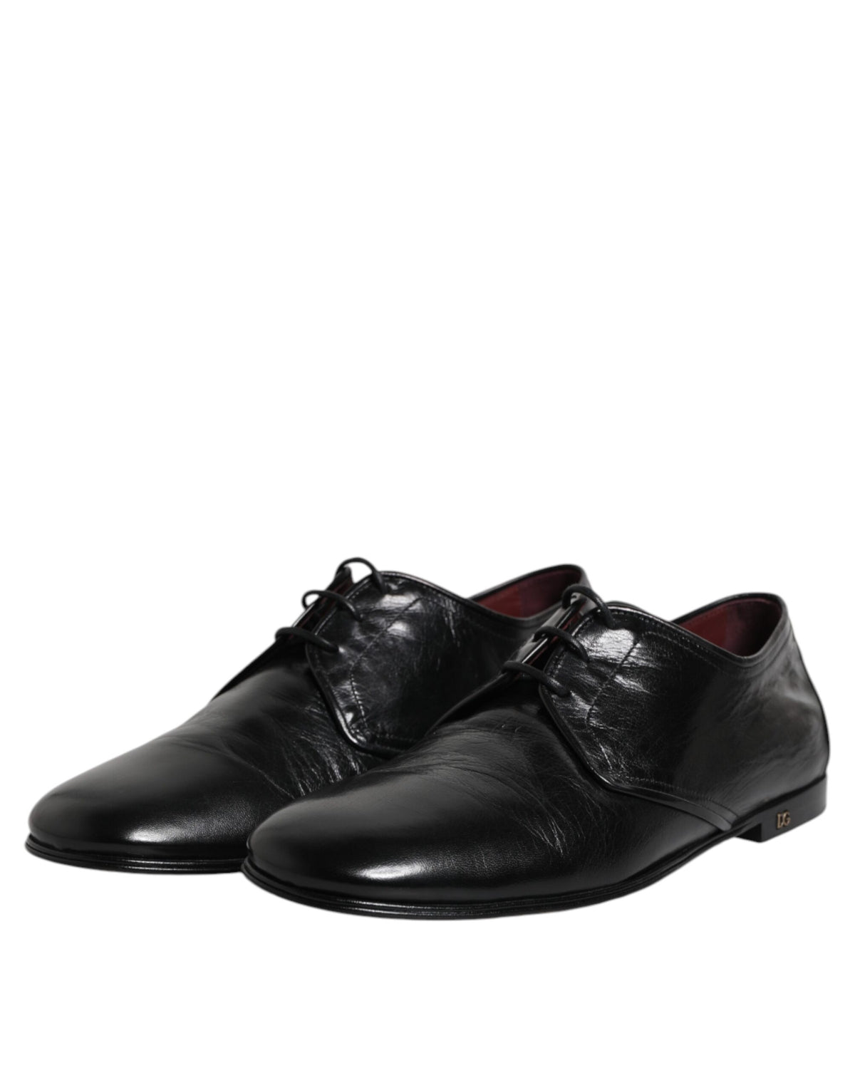 Dolce & Gabbana Black Leather Lace Up Derby Dress Shoes