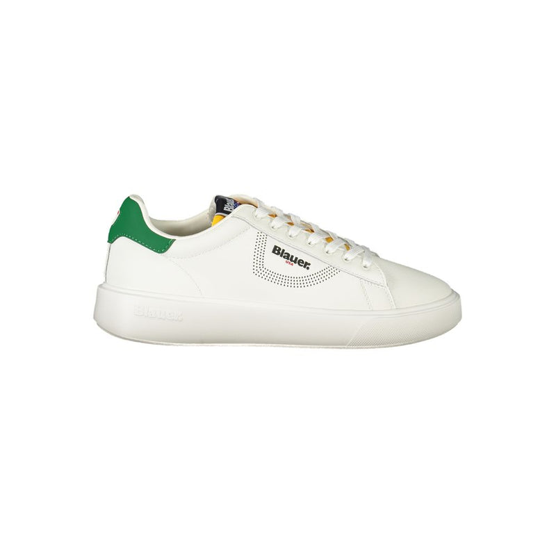 Blauer White Leather Men Sneaker - Stylish Sports Footwear