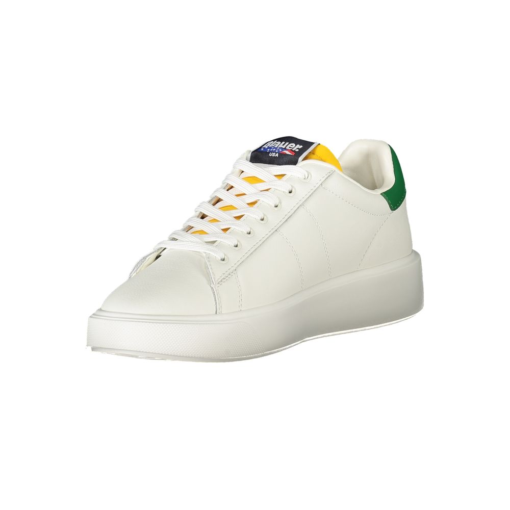 Blauer White Leather Men Sneaker - Stylish Sports Footwear