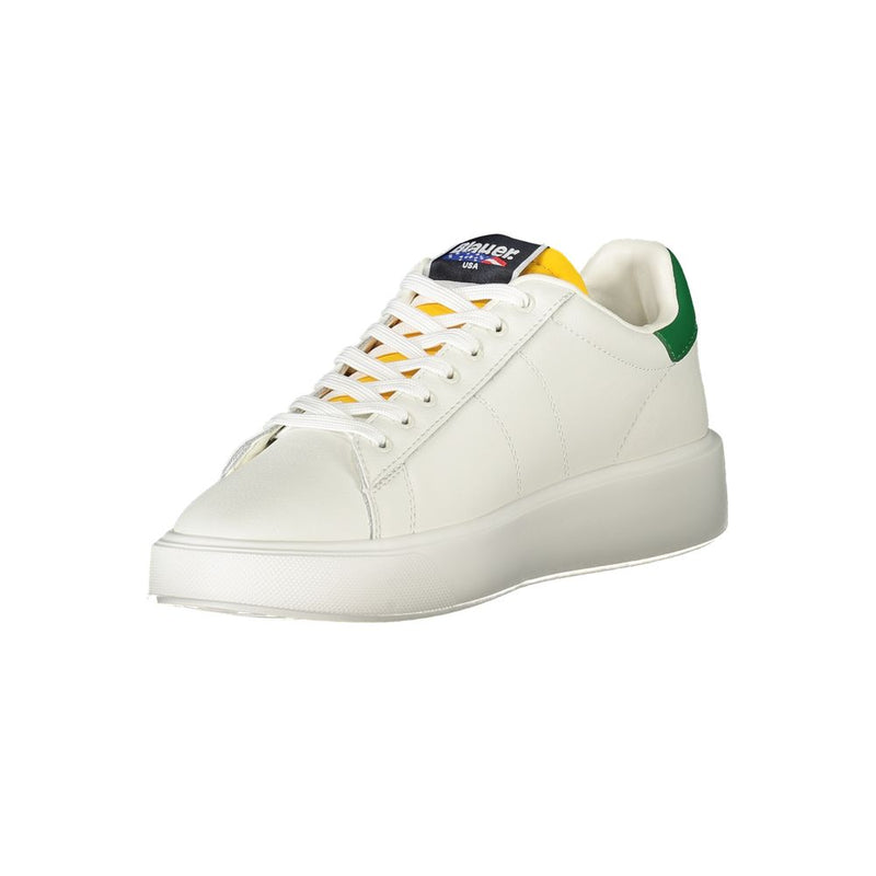 Blauer White Leather Men Sneaker - Stylish Sports Footwear