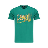 T-shirt homme en coton vert Cavalli Class