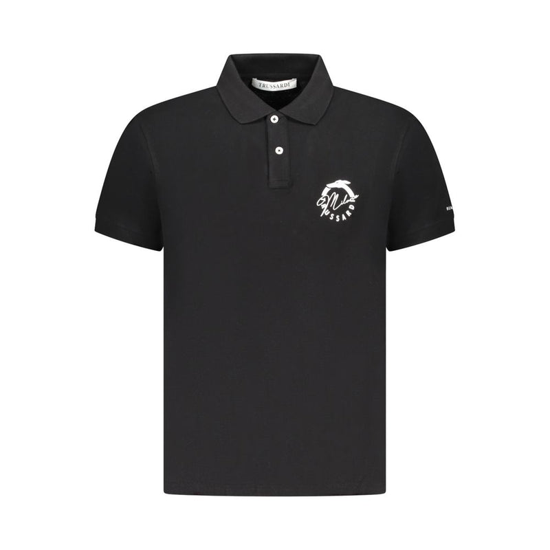 Polo homme en coton noir de Trussardi
