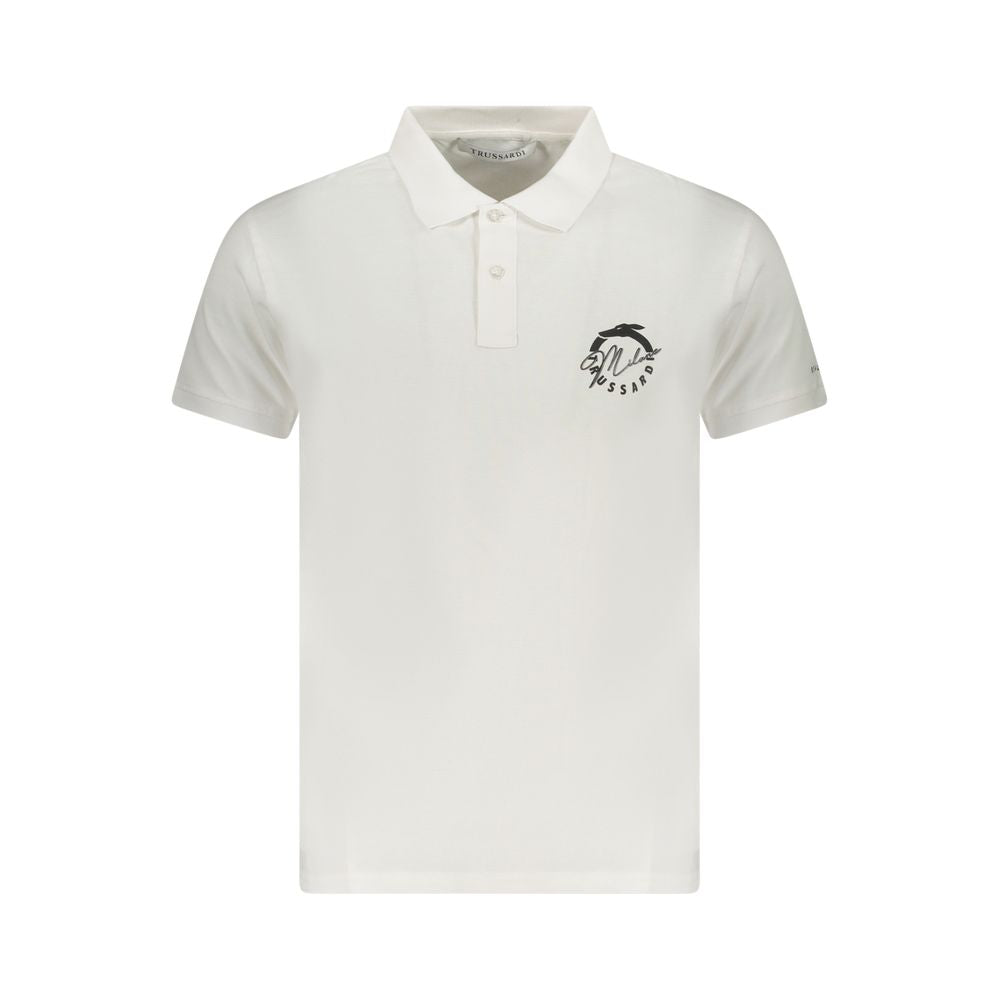 Polo homme en coton blanc de Trussardi
